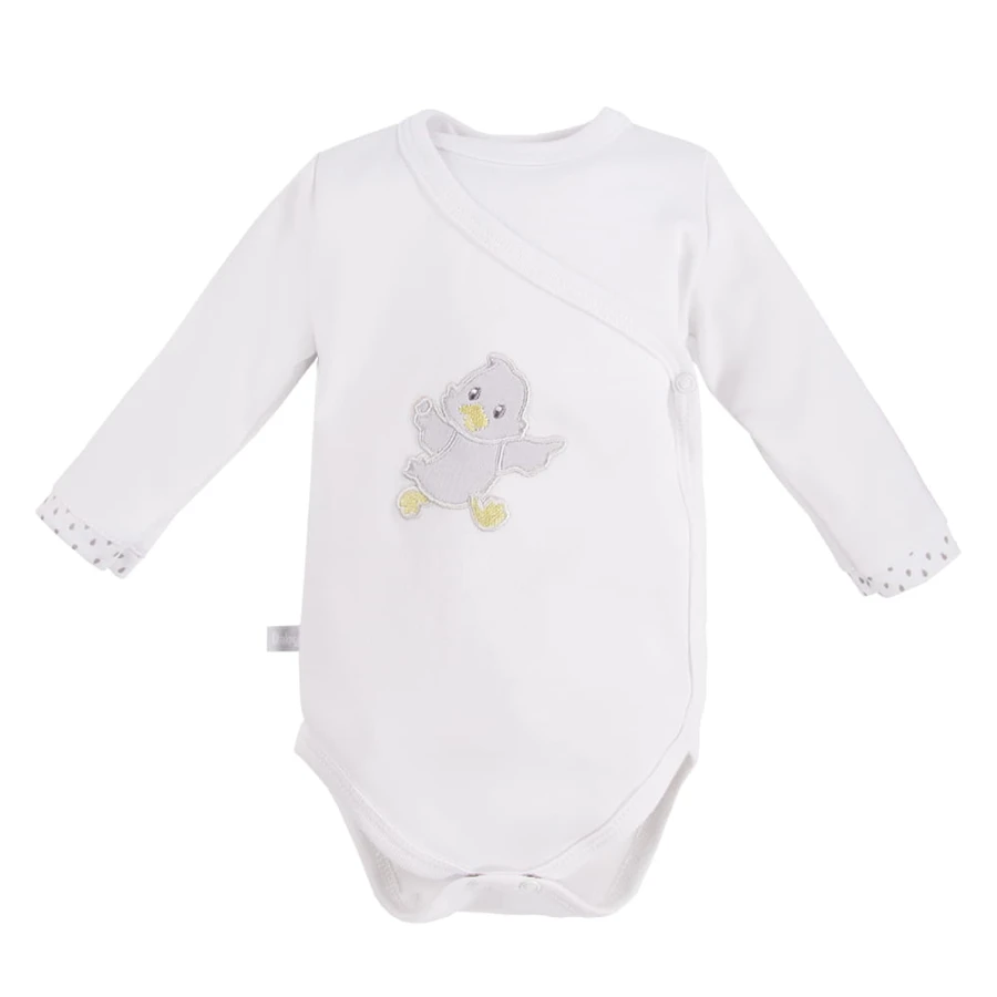 Body zavinovací s dlouhým rukávem NEWBORN bílé