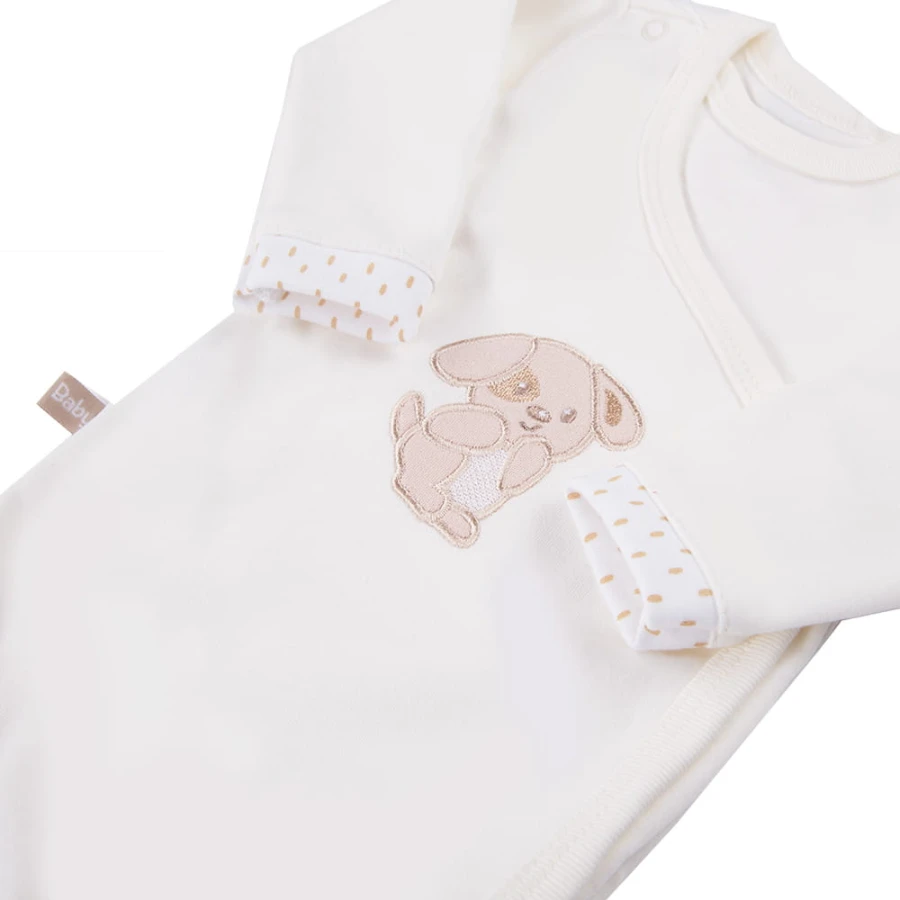 Body zavinovací s dlouhým rukávem NEWBORN ecru