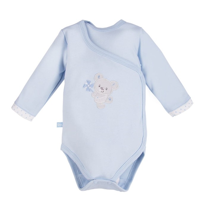 Body zavinovací s dlouhým rukávem NEWBORN modré