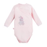 Bodysuit cardigan long sleeve bunny pink