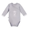 Bodysuit cardigan long sleeve sheep gray