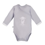 Bodysuit cardigan long sleeve sheep gray