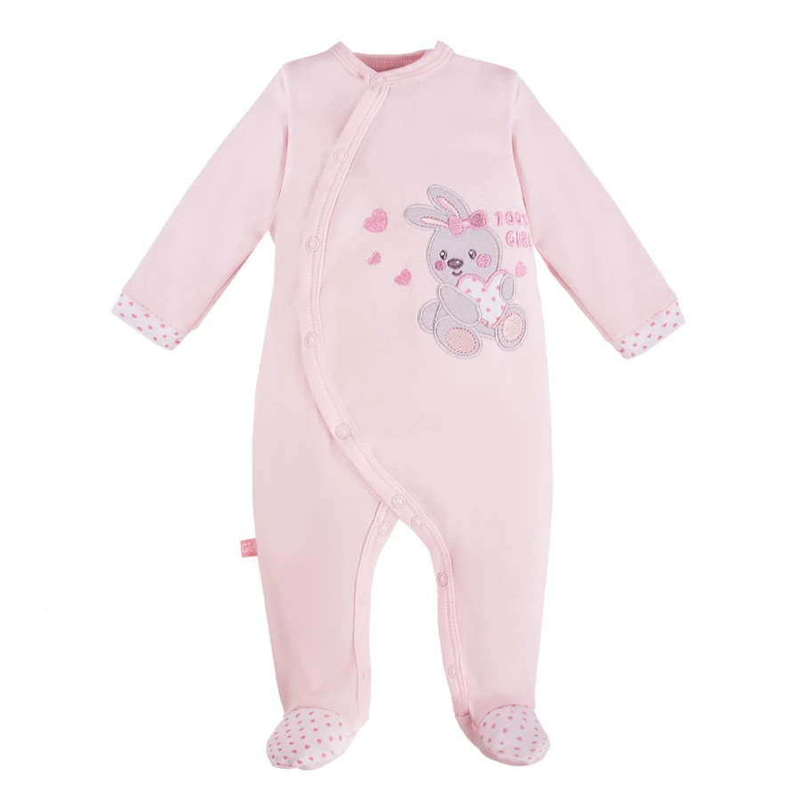 Sleepsuit bunny pink
