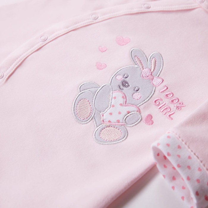 Sleepsuit bunny pink