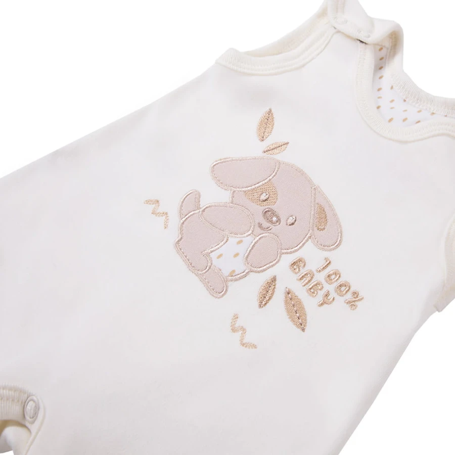 Romper suit dog ecru