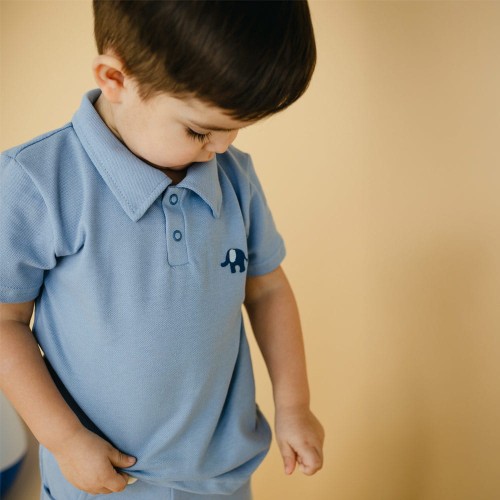 Modré polo tričko s límečkem