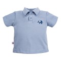 T-shirt polo niebieski z kołnierzykiem
