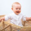 White muslin shirt with mandarin collar