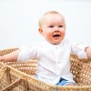 White muslin shirt with mandarin collar