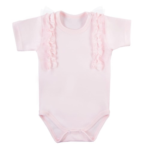 Dívčí body s tylem PEONY světle růžové