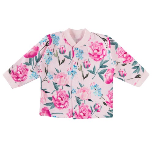 Dívčí kabátek květinkový PEONY růžový