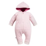 Children’s Hooded Overall with "BONJOUR" Print – Pink