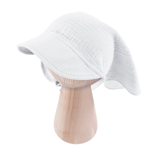 Muslin hat with elastic white