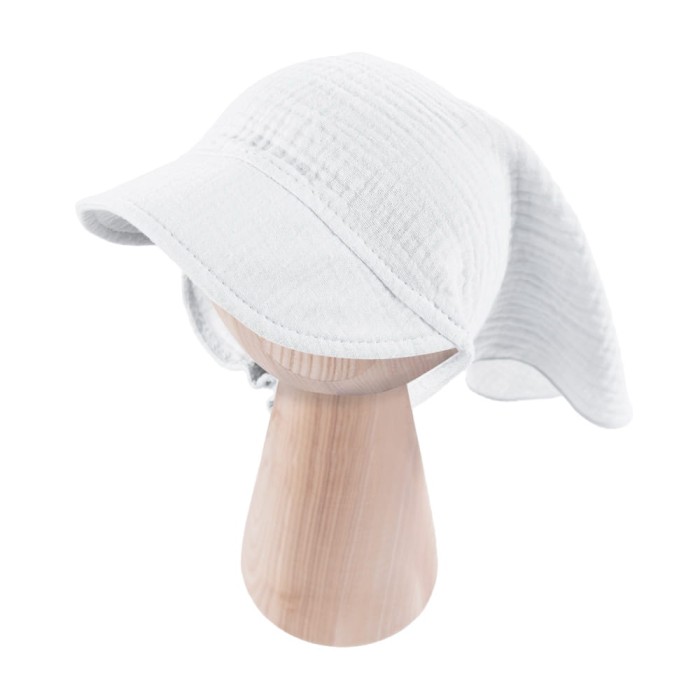 Muslin hat with elastic white