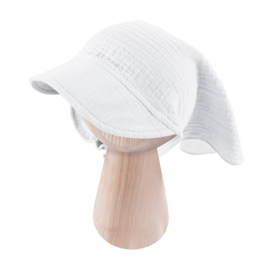 Muslin hat with elastic white