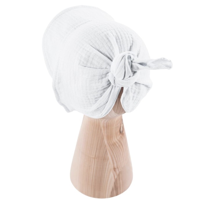 Muslin hat with elastic white