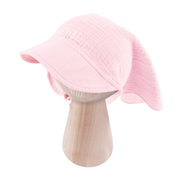 Muslin hat with elastic pink