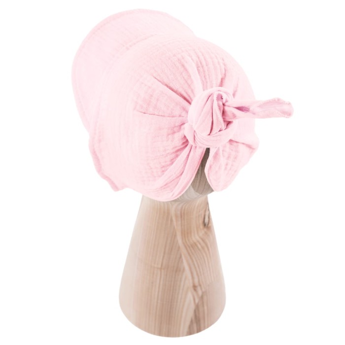 Muslin hat with elastic pink