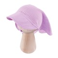 Muslin baby hat purple