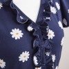 Pregnancy shirt navy blue with daisies LINDA