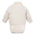 Muslin shirt-style bodysuit with collar and buttons ecru