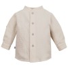 Beige muslin shirt with mandarin collar
