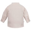 Beige muslin shirt with mandarin collar