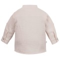 Beige muslin shirt with mandarin collar