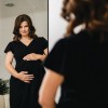 Linda maternity and nursing dress with buttons black