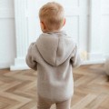 Béžová dětská fleecová bunda z merino vlny