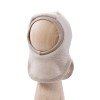 Beige baby balaclava made of fleece with merino wool lining