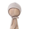 Beige Baby Bonnet with Ties from Merino Wool