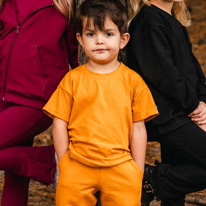 Honey yellow oversize children's T-shirt