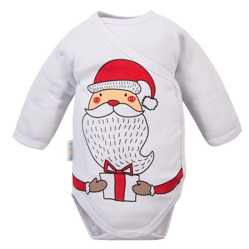 Body zavinovací  s dlouhým rukávem MIKULÁŠ bílé