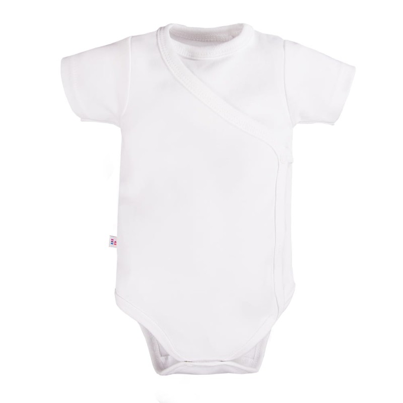 klasyczne body kopertowe niemowlęce białe z krótkim rękawem polski producent