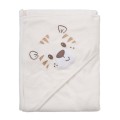 Baby hooded towel ecru with tiger