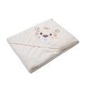 Baby hooded towel ecru with tiger