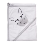 Baby hooded towel white with zebra