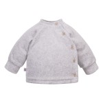 Kojenecký kabátek zapínaný na bok šedý s medvídky z veluru