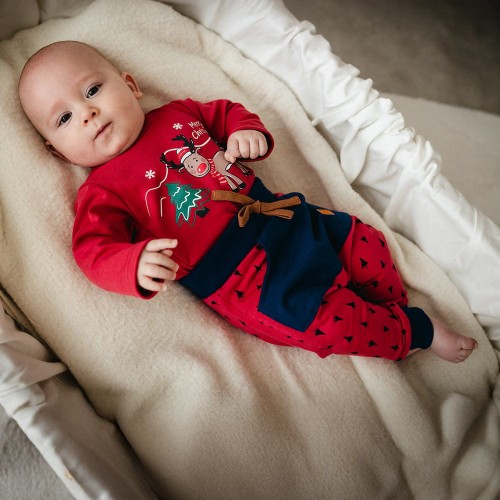Christmas Burgundy Cotton Set – Hi Reindeer Collection