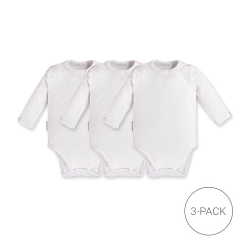 White wrap baby bodysuits 3-pack