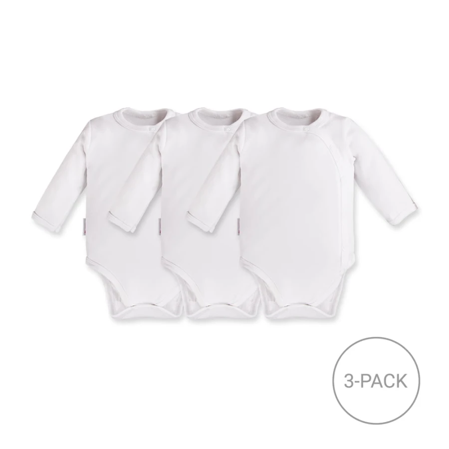 Bílé zavinovací body pro miminka 3 kusy