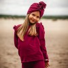 Bordová bavlněná halenka s volánky na ramenou