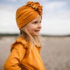 Honey cotton blouse with ruffles on shoulders