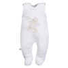 White velour baby set with duck embroidery