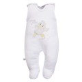White velour baby set with duck embroidery