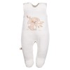 Baby set ecru with dog embroidery