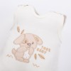 Baby set ecru with dog embroidery