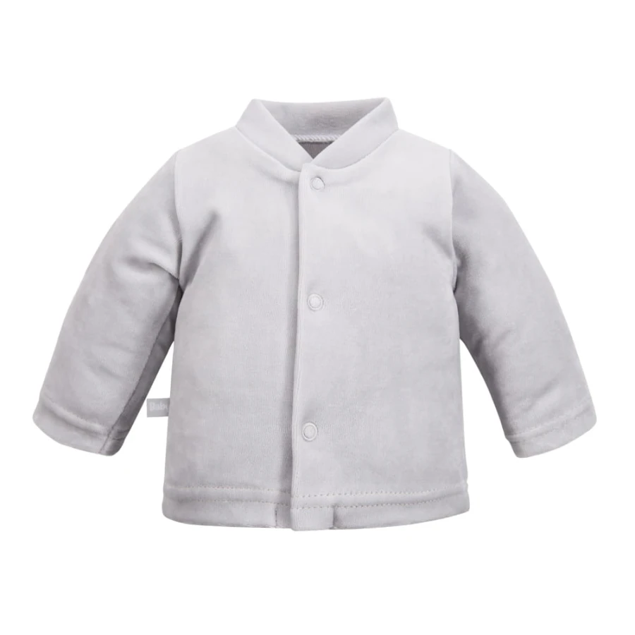 Grey baby set with lamb embroidery
