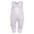Grey baby set with lamb embroidery